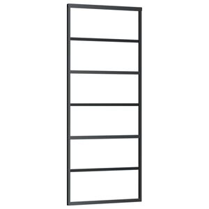 vidaXL Sliding Door ESG Glass and Aluminium 76x205 cm Black