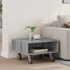 vidaXL Side Table with Wheels Grey Sonoma 50 x 50 x 30 cm
