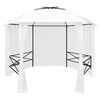 vidaXL Garden Marquee with Curtains 360x312x265 cm White 180 g/m&sup2;