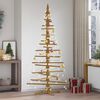 vidaXL Wooden Christmas Tree with Stand Brown 210 cm Solid pine wood