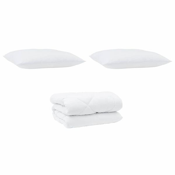 vidaXL Winter Duvet with Pillow 3 pcs White Microfiber
