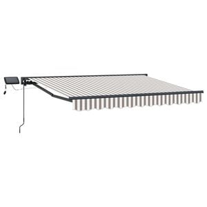 vidaXL Manual Awning Frame with LEDs Light Grey and White 2.5 x 2 m