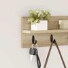 vidaXL Wall-Mounted Coat Rack with Shelf Sonoma oak 40 x 10.5 x 18 cm