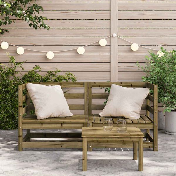 vidaXL Garden Sofas Corner 2 pcs 70x70x67 cm Impregnated Wood Pine
