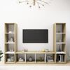 vidaXL TV Cabinets 3 pcs White & Sonoma Oak 142.5x35x36.5 cm Engineered Wood