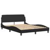 vidaXL Bed Frame without Mattress "Zadar" Black 140x190 cm Faux Leather