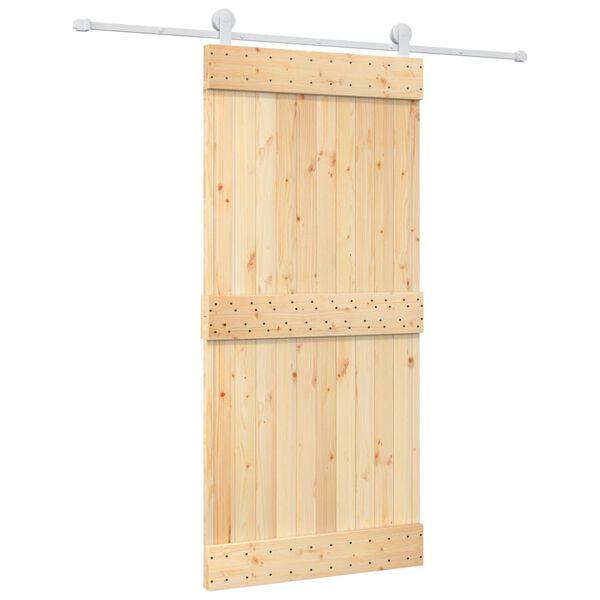 vidaXL Sliding Door with Hardware Set 95x210 cm Solid Wood Pine