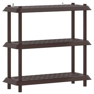 vidaXL Shelving Unit 3-Tier 100 x 40 x 96 cm PP Brown