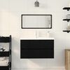 vidaXL Bathroom Furniture Set 3 pcs Black Oak Engineered Wood