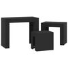 vidaXL Nesting Coffee Tables 3 pcs Black Engineered Wood