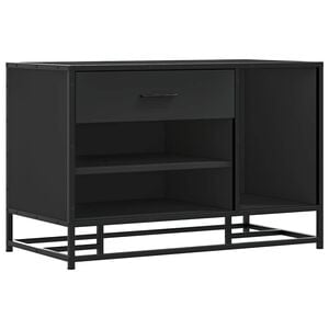 vidaXL Shoe Bench Black 80x40x53,5 cm Engineered Wood and Metal