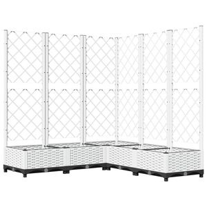 vidaXL Garden Planter with Trellis White 120x120x121,5 cm PP