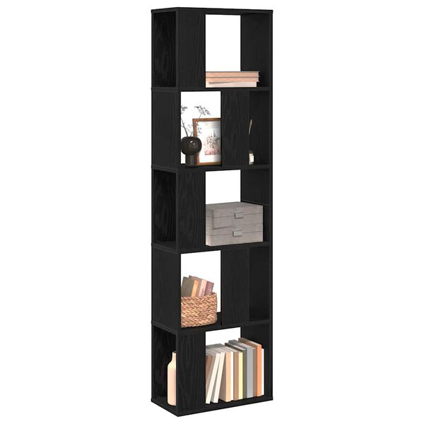vidaXL Bookcase Black Oak 45 x 23.5 x 162.5 cm