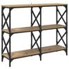 vidaXL Console Table Artisan Oak 100 x 28 x 80.5 cm Engineered Wood