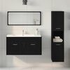 vidaXL Bathroom Furniture Set 3 pcs Black Oak Engineered Wood