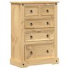 vidaXL Chest of Drawers "Corona" 80x43x114 cm Solid Wood Pine