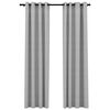 vidaXL Linen-Look Blackout Curtains with Grommets 2pcs Grey 140x245cm