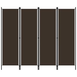 vidaXL 4-Panel Room Divider Brown 200x180 cm
