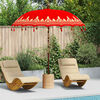 vidaXL Balinese Parasol Red 215 x 215 x 260 cm Cotton and Wood