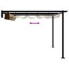 vidaXL Wall Mounted Gazebo Taupe Steel