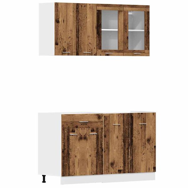 vidaXL 4 Piece Kitchen Cabinet Set Lyon Old Wood Engineered Wood