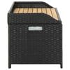 vidaXL Storage Bench Black 100x50x52 cm Poly Rattan and Acacia Wood