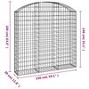 vidaXL Arched Gabion Basket 150x30x140/160 cm Galvanised Iron