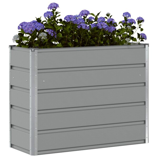 vidaXL Planter Light Grey 100 x 40 x 75 cm Steel