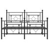 vidaXL Metal Bed Frame without Mattress with Footboard Black 140x190cm