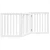 vidaXL Dog Gate Foldable 3 Panels White 150 cm Poplar Wood