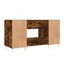vidaXL Desk Smoked Oak 140x50x75 cm Engineered Wood