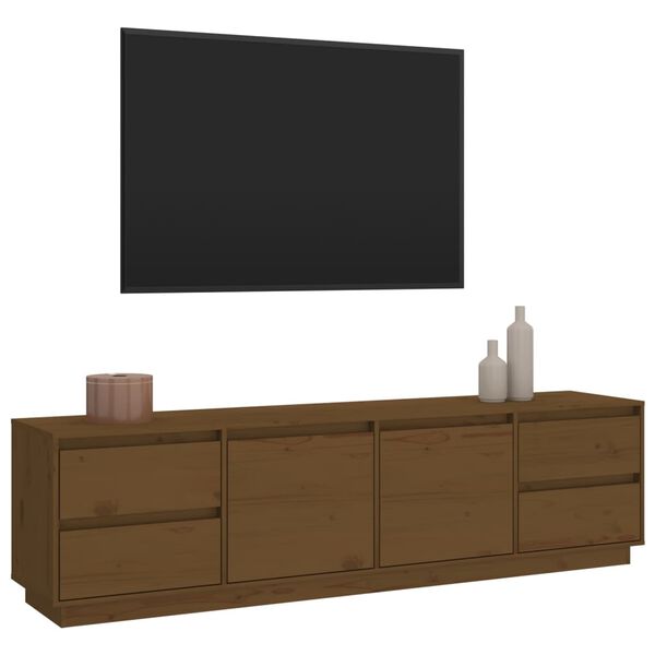 vidaXL TV Cabinet Honey Brown 176x37x47.5 cm Solid Wood Pine