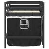 vidaXL Kids' Loft Bed with Curtains without Mattress White&Black 80x200 cm