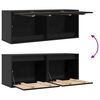 vidaXL Wall Cabinets 2 pcs Black 45x30x35 cm Solid Pinewood