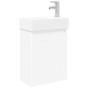 vidaXL Bathroom Vanity Unit with Tap White 45.5 x 25.5 x 84 cm