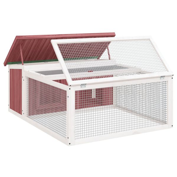 vidaXL Rabbit Hutch Mocha 117.5x97x47.5 cm Solid Wood Pine