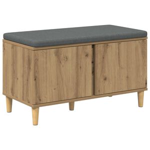 vidaXL Hall Bench with Cushion with Door Artisan Oak 80 x 38 x 46 cm
