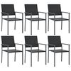vidaXL 7 Piece Garden Dining Set Poly Rattan and Steel
