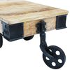 vidaXL Coffee Table with Wheels Rough Mango Wood