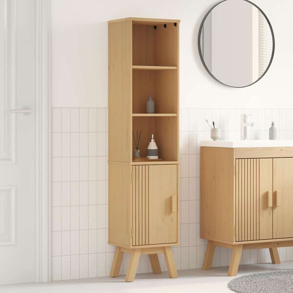 vidaXL Bathroom Cabinet Olden Brown 35 x 30 x 159 cm Solid Pine wood
