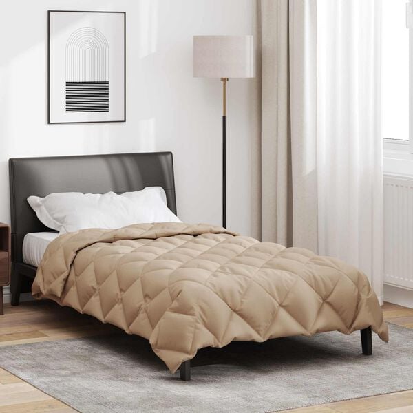 vidaXL Winter Duvet Taupe 200 x 135 cm Microfiber