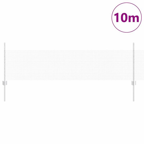 vidaXL Fence with Post Silver 0.5 x 10 m Steel