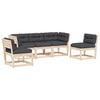 vidaXL 5 Piece Garden Sofa Set with Cushions Solid Wood Pine