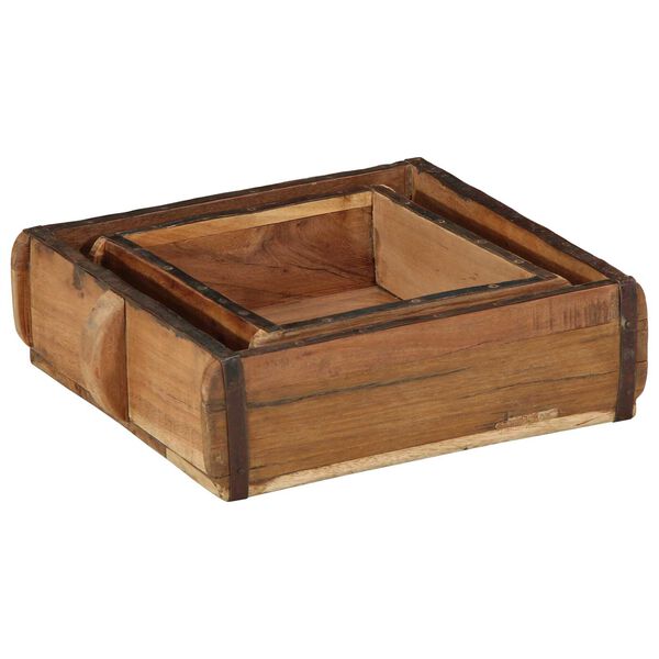 vidaXL Tray 2 pcs Brown 29 x 31 x 10 cm Solid Reclaim Wood