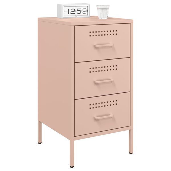 vidaXL Bedside Cabinets 2 pcs Pink 36x39x68 cm Steel