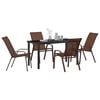 vidaXL Garden Dining Set 5 pcs Brown and Black Powder-coated Steel