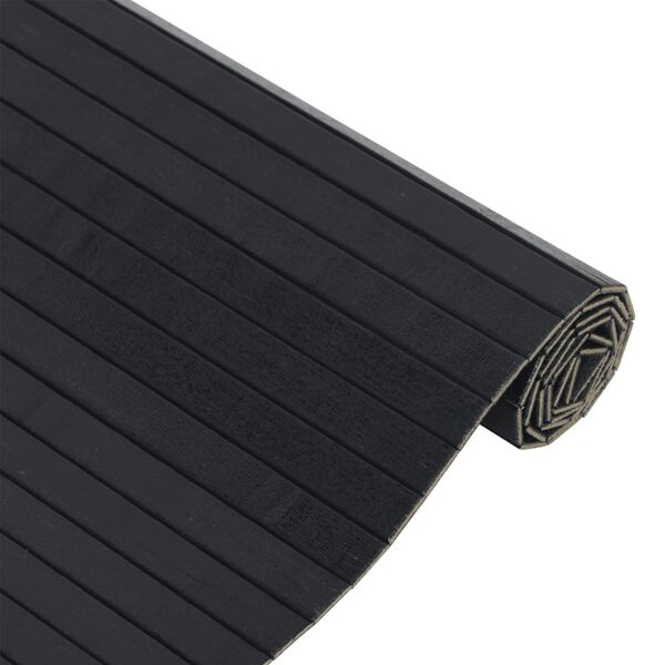 vidaXL Rug Rectangular Black 70x500 cm Bamboo