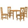 vidaXL Dining Set 5 pcs Beige Solid Oak Wood