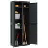 vidaXL Outdoor Storage Cabinet Black 65x37x165 cm PP
