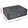 vidaXL Cash Box with Lock Black 30 x 24 x 9 cm Steel